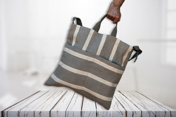 Bolsa a rayas - Dos bolsillos